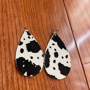Cow print earrings